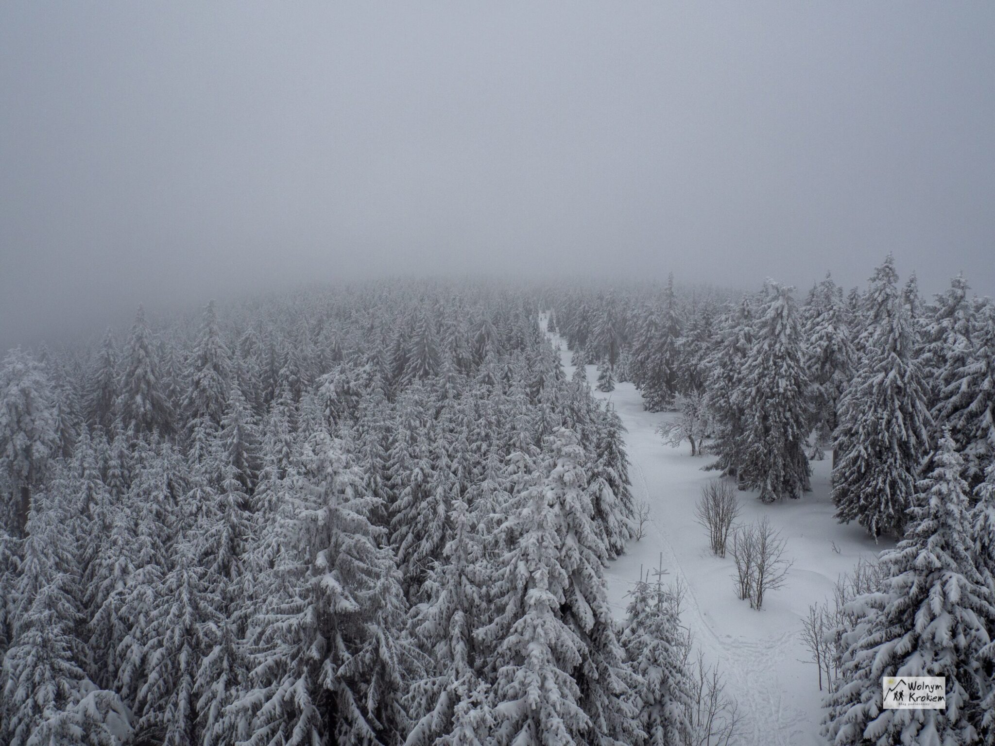 Szlak na Orlicę zimą - nowa wieża widokowa na szczycie góry