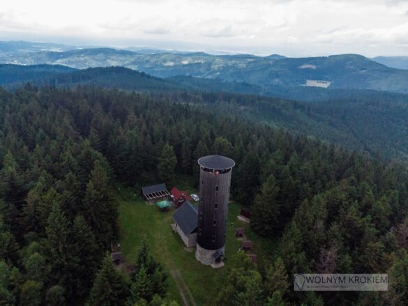 Borówkowa Wieża widokowa panorama z drona
